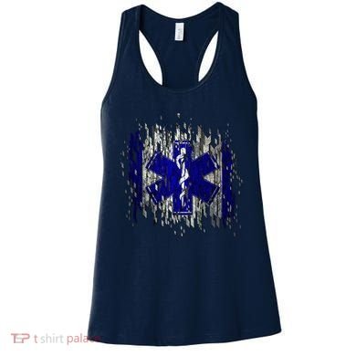 EMS Emergency Medical Services Ripped Torn Flag Women's Tank Top