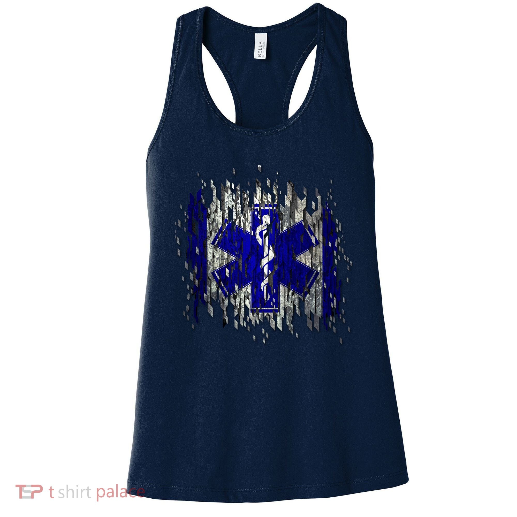 EMS Emergency Medical Services Ripped Torn Flag Women's Tank Top