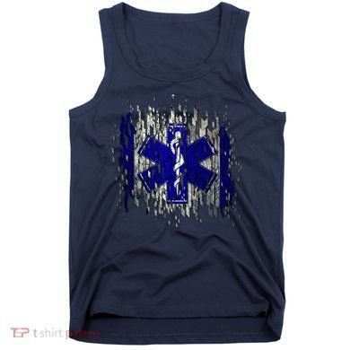 EMS Emergency Medical Services Ripped Torn Flag Tank Top