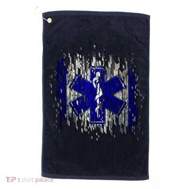 EMS Emergency Medical Services Ripped Torn Flag Golf Towel