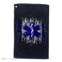 EMS Emergency Medical Services Ripped Torn Flag Golf Towel thumb 0