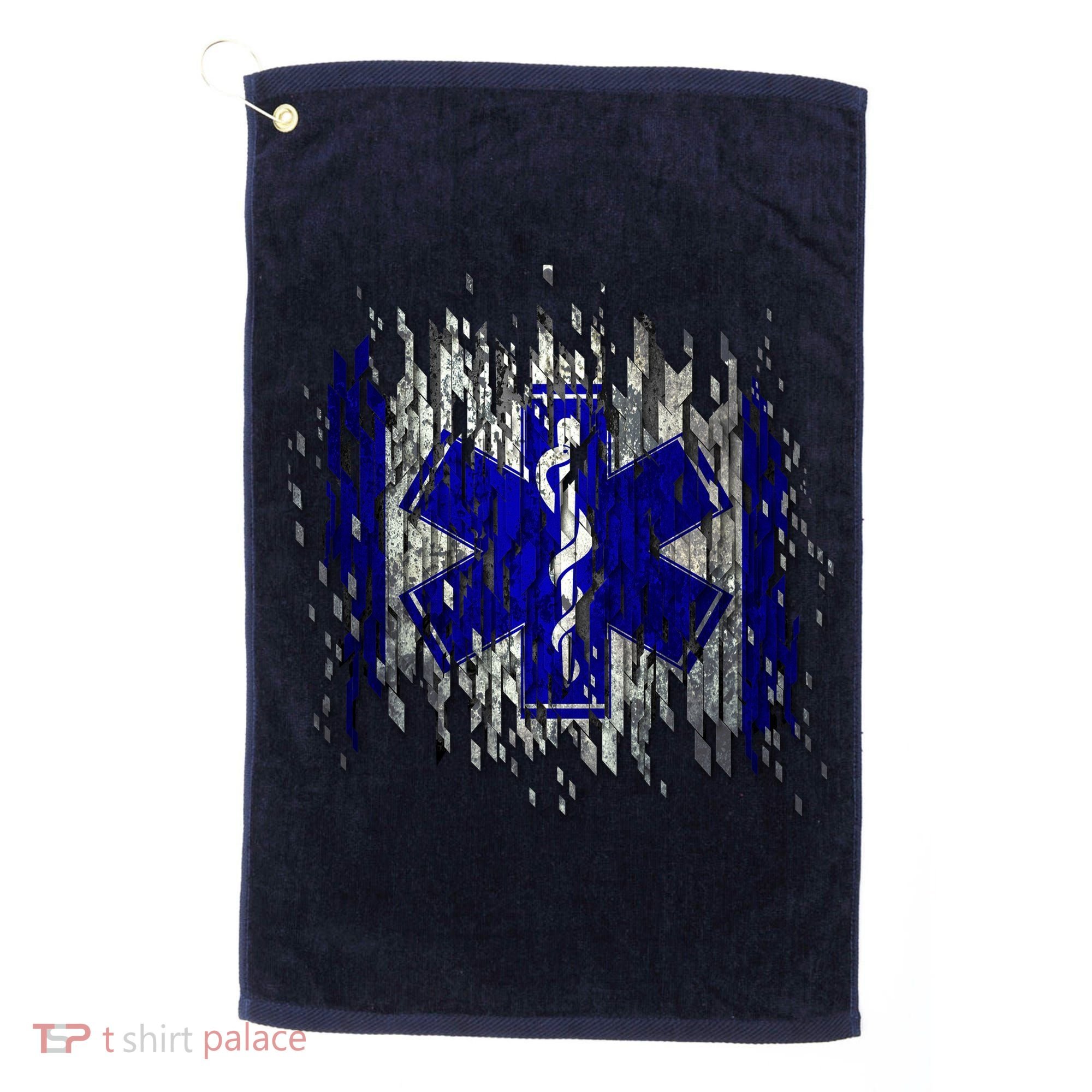 EMS Emergency Medical Services Ripped Torn Flag Golf Towel