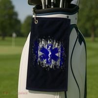 EMS Emergency Medical Services Ripped Torn Flag Golf Towel thumb 2