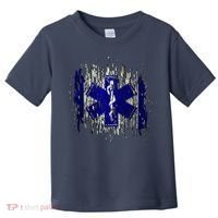 EMS Emergency Medical Services Ripped Torn Flag Toddler T-Shirt thumb 0