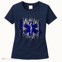 EMS Emergency Medical Services Ripped Torn Flag Women's T-Shirt thumb 0