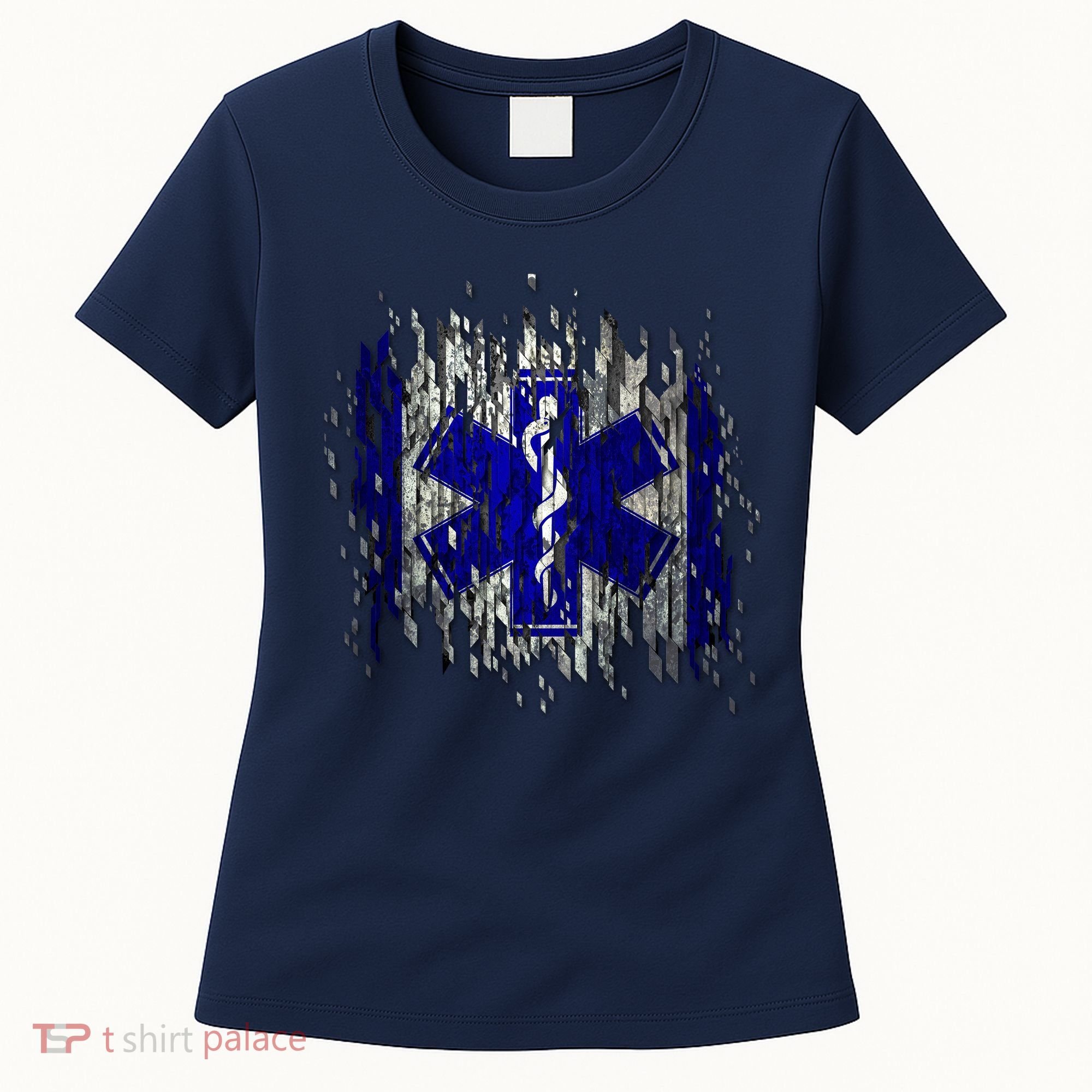 EMS Emergency Medical Services Ripped Torn Flag Women's T-Shirt