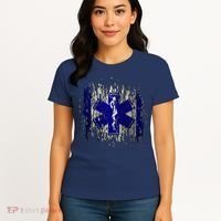 EMS Emergency Medical Services Ripped Torn Flag Women's T-Shirt thumb 4