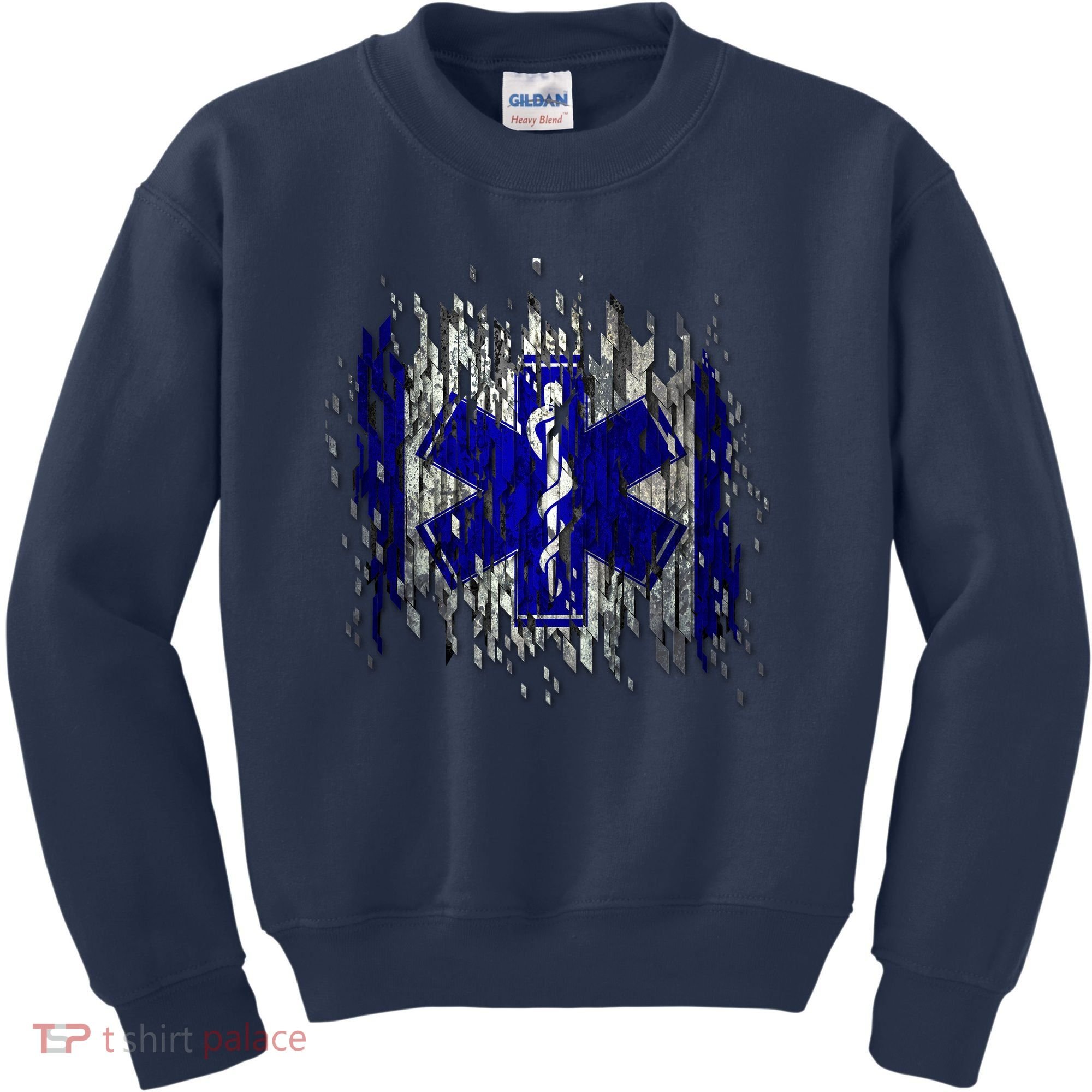 EMS Emergency Medical Services Ripped Torn Flag Kids Sweatshirt