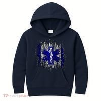 EMS Emergency Medical Services Ripped Torn Flag Kids Hoodie thumb 0