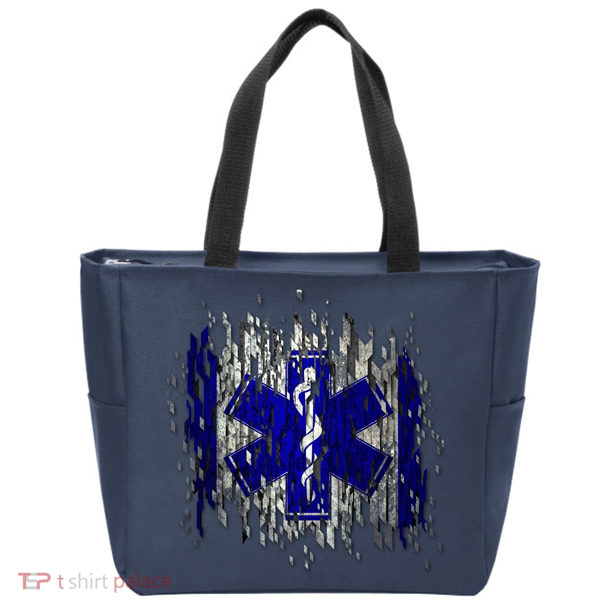 EMS Emergency Medical Services Ripped Torn Flag Tote Bag