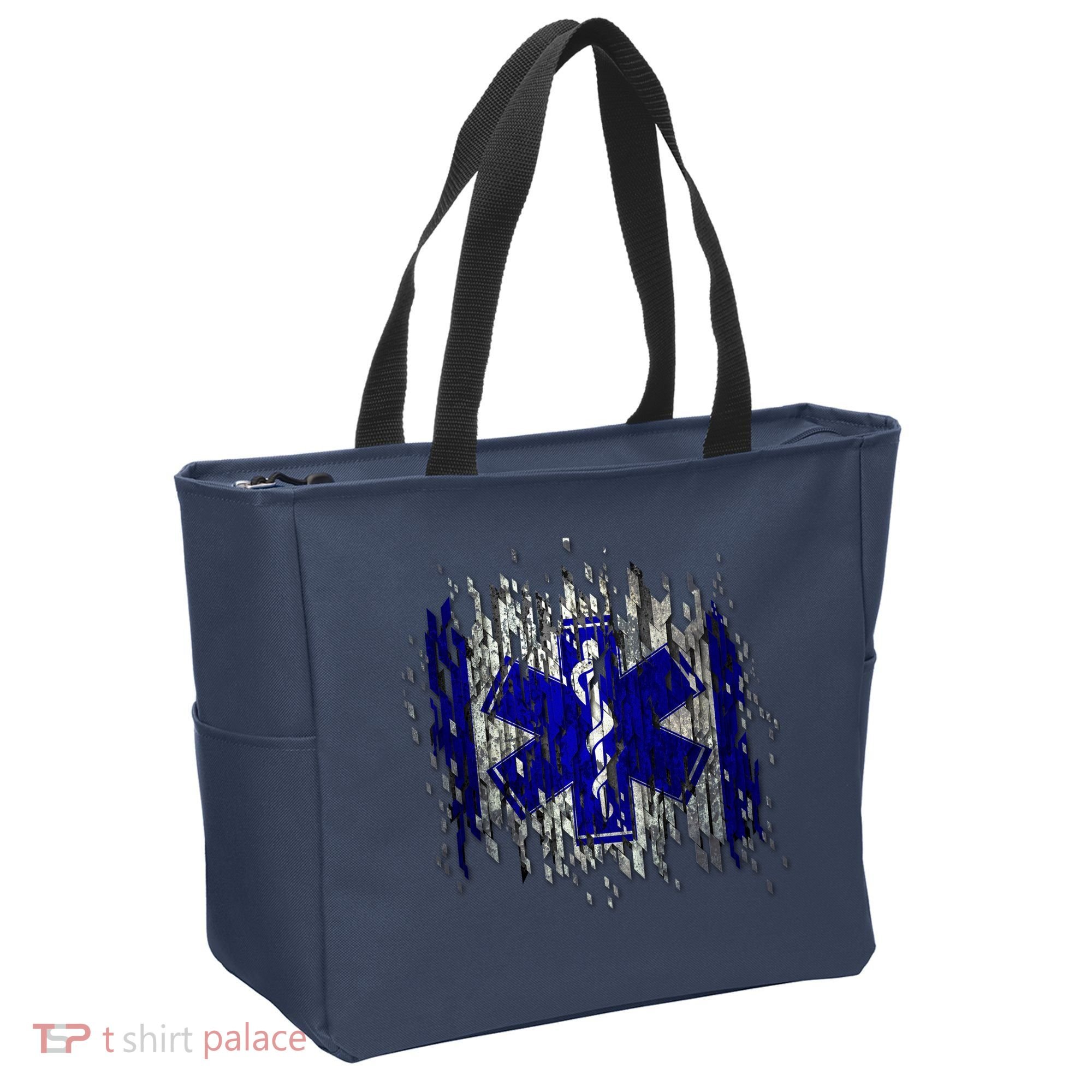EMS Emergency Medical Services Ripped Torn Flag Tote Bag