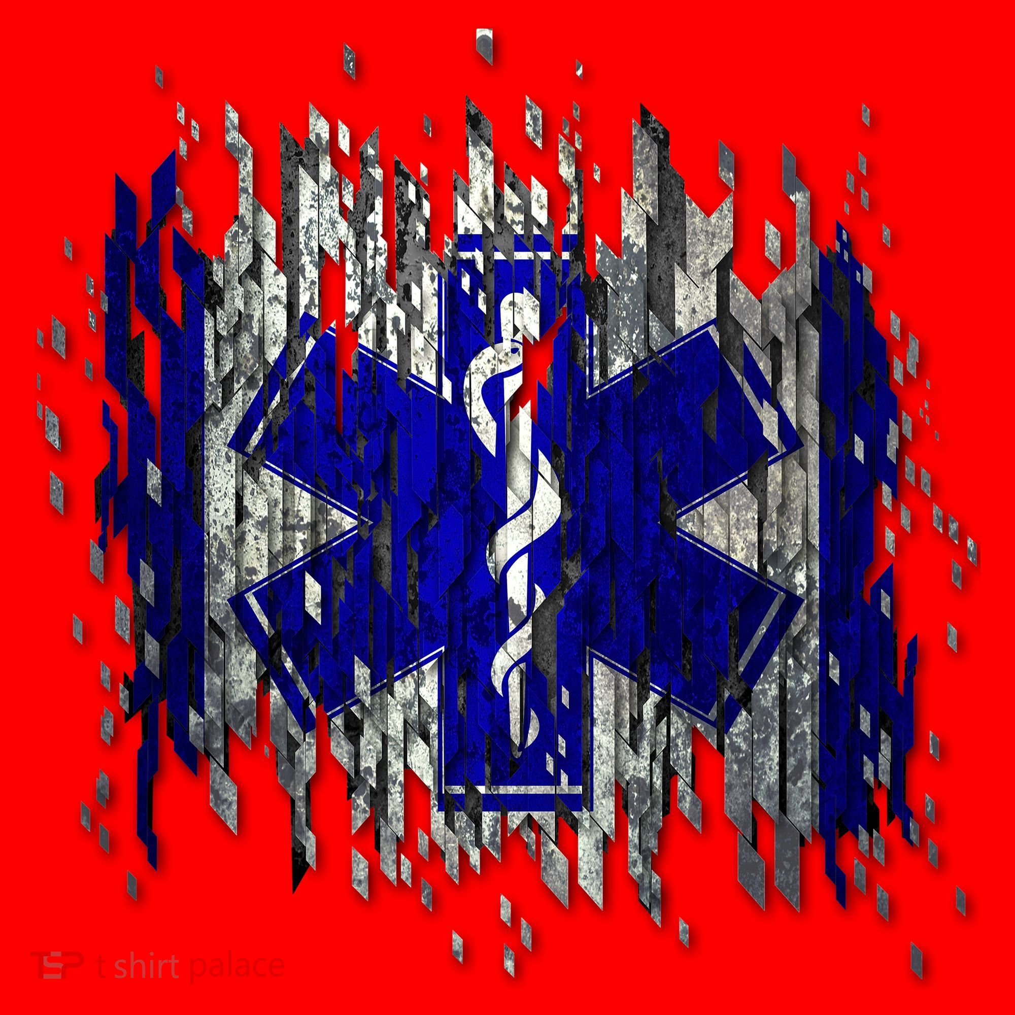 EMS Emergency Medical Services Ripped Torn Flag Santa Hat