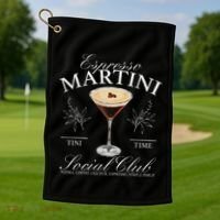 Espresso Martini Social Club Drinking Cocktail Bachelorette Golf Towel thumb 1