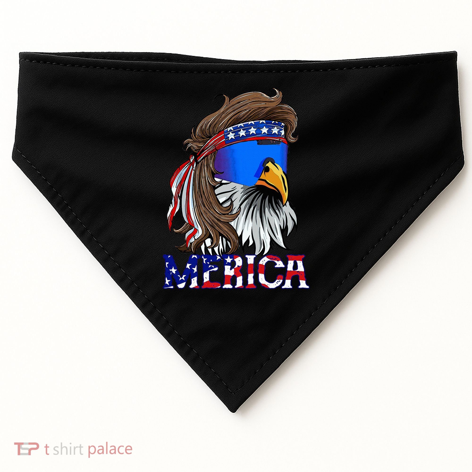 Eagle Mullet Sunglasses Merica 4th Of July Usa USA-Made Doggie Bandana
