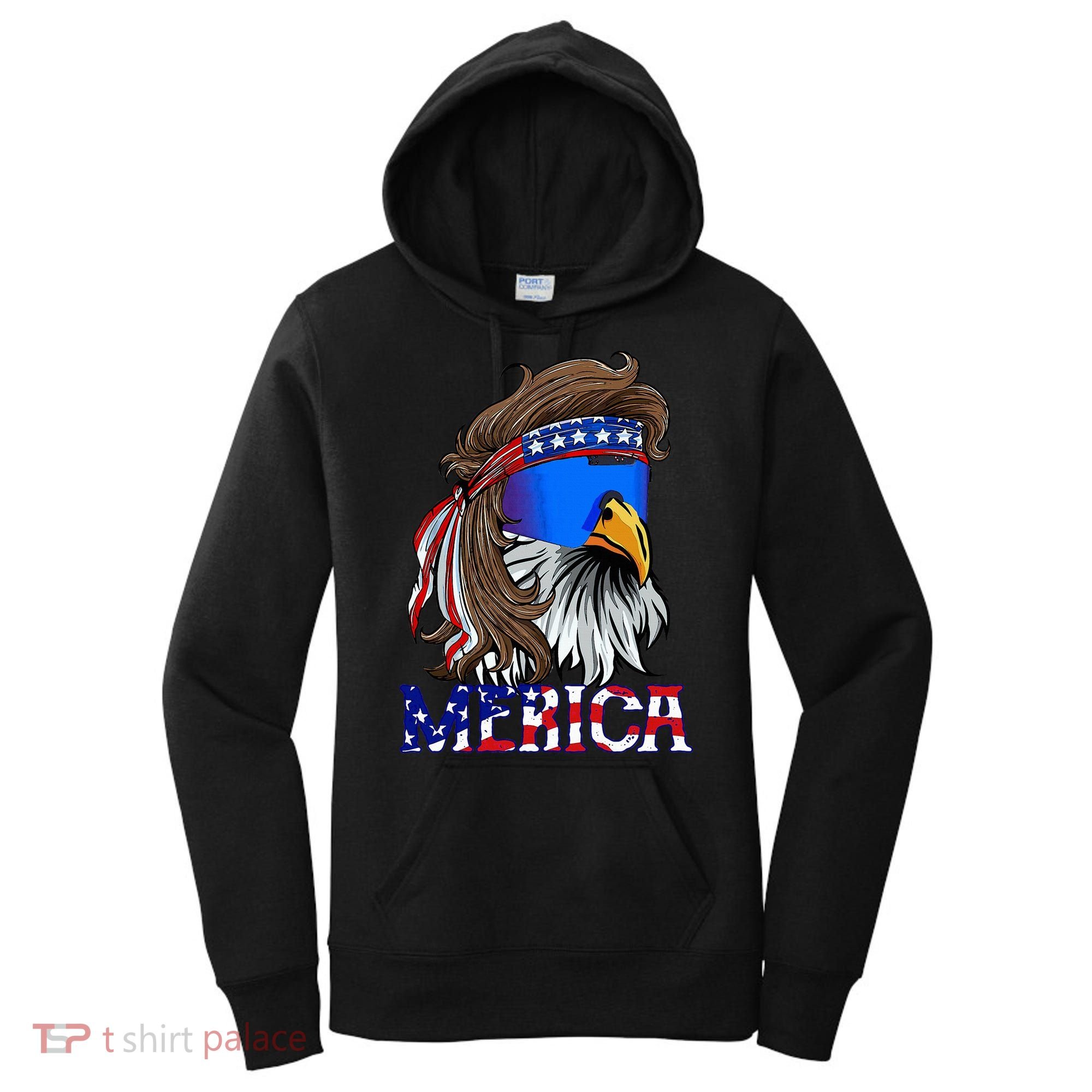Eagle Mullet Sunglasses Merica 4th Of July Usa Women's Hoodie