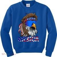 Eagle Mullet Sunglasses Merica 4th Of July Usa Kids Sweatshirt thumb 0
