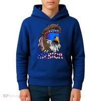 Eagle Mullet Sunglasses Merica 4th Of July Usa Kids Hoodie thumb 4