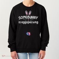 Expecting Mom Somebunny Is Eggspecting Easter Pregnancys Women's Sweatshirt thumb 0