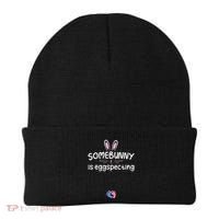 Expecting Mom Somebunny Is Eggspecting Easter Pregnancys Beanie thumb 0