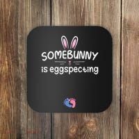 Expecting Mom Somebunny Is Eggspecting Easter Pregnancys Coaster thumb 0