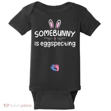 Expecting Mom Somebunny Is Eggspecting Easter Pregnancys Baby Bodysuit