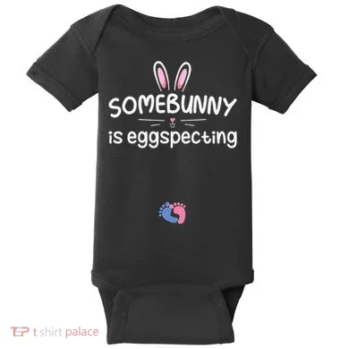 Expecting Mom Somebunny Is Eggspecting Easter Pregnancys Baby Bodysuit