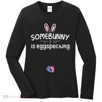 Expecting Mom Somebunny Is Eggspecting Easter Pregnancys Women's Long Sleeve Shirt thumb 0