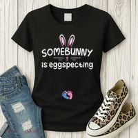 Expecting Mom Somebunny Is Eggspecting Easter Pregnancys Women's T-Shirt thumb 3