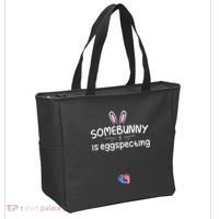 Expecting Mom Somebunny Is Eggspecting Easter Pregnancys Tote Bag thumb 2