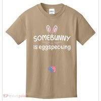 Expecting Mom Somebunny Is Eggspecting Easter Pregnancys Kids T-Shirt thumb 0