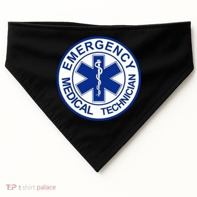 EMT Emergency Medical Technician Logo USA-Made Doggie Bandana