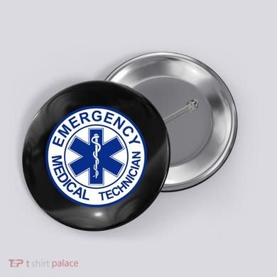EMT Emergency Medical Technician Logo Button