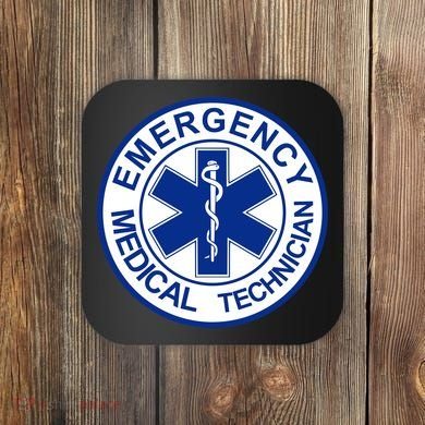 EMT Emergency Medical Technician Logo Coaster