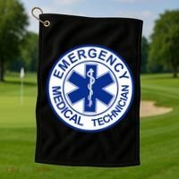 EMT Emergency Medical Technician Logo Golf Towel thumb 1
