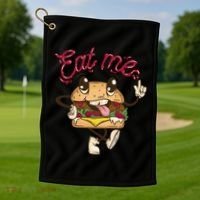 Eat Me Tasty Burger Golf Towel thumb 1