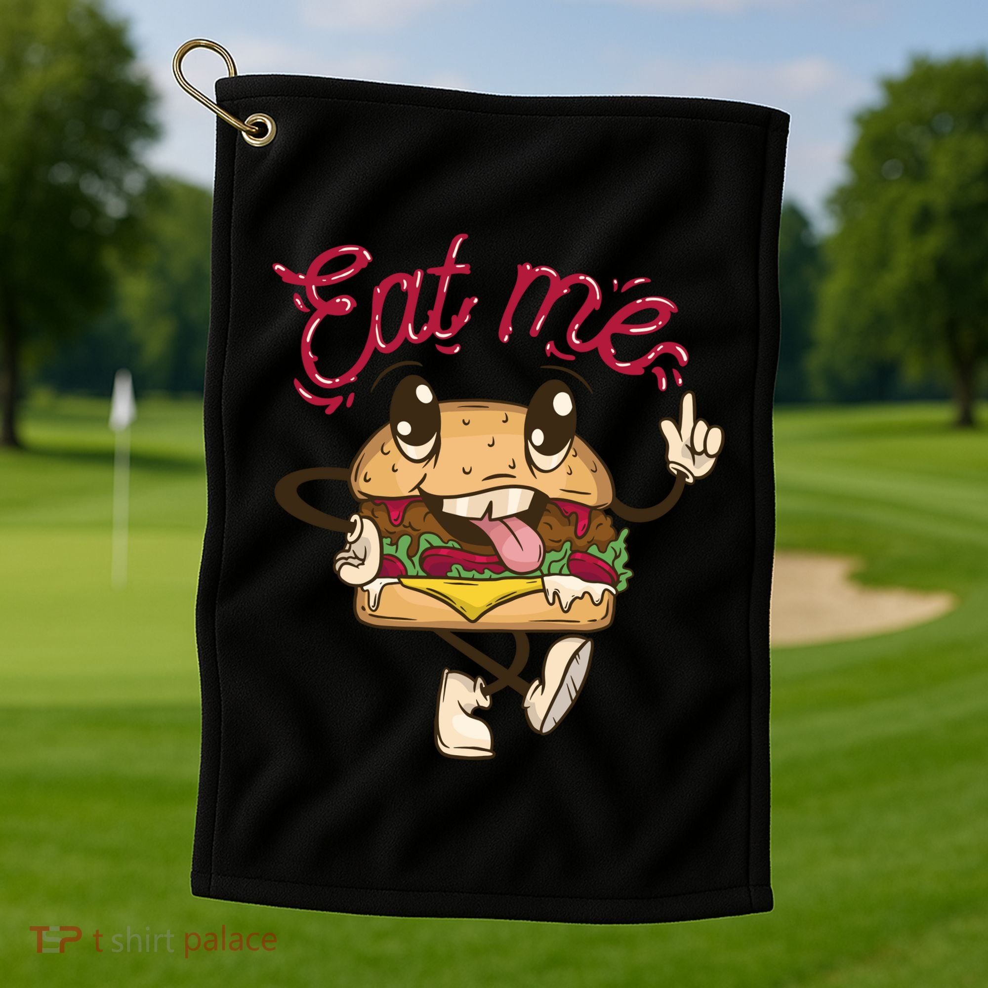 Eat Me Tasty Burger Golf Towel