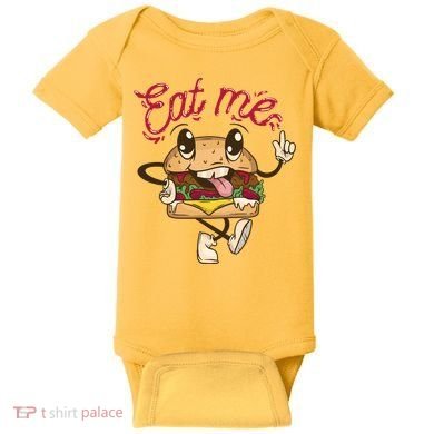 Eat Me Tasty Burger Baby Bodysuit