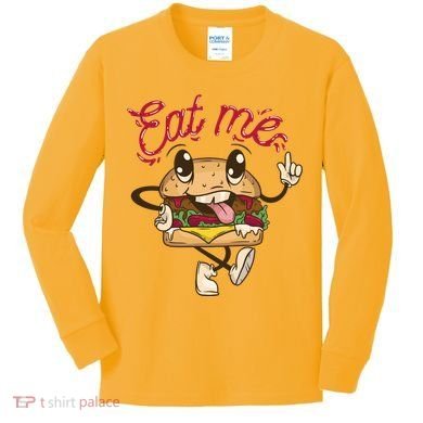 Eat Me Tasty Burger Kids Long Sleeve Shirt