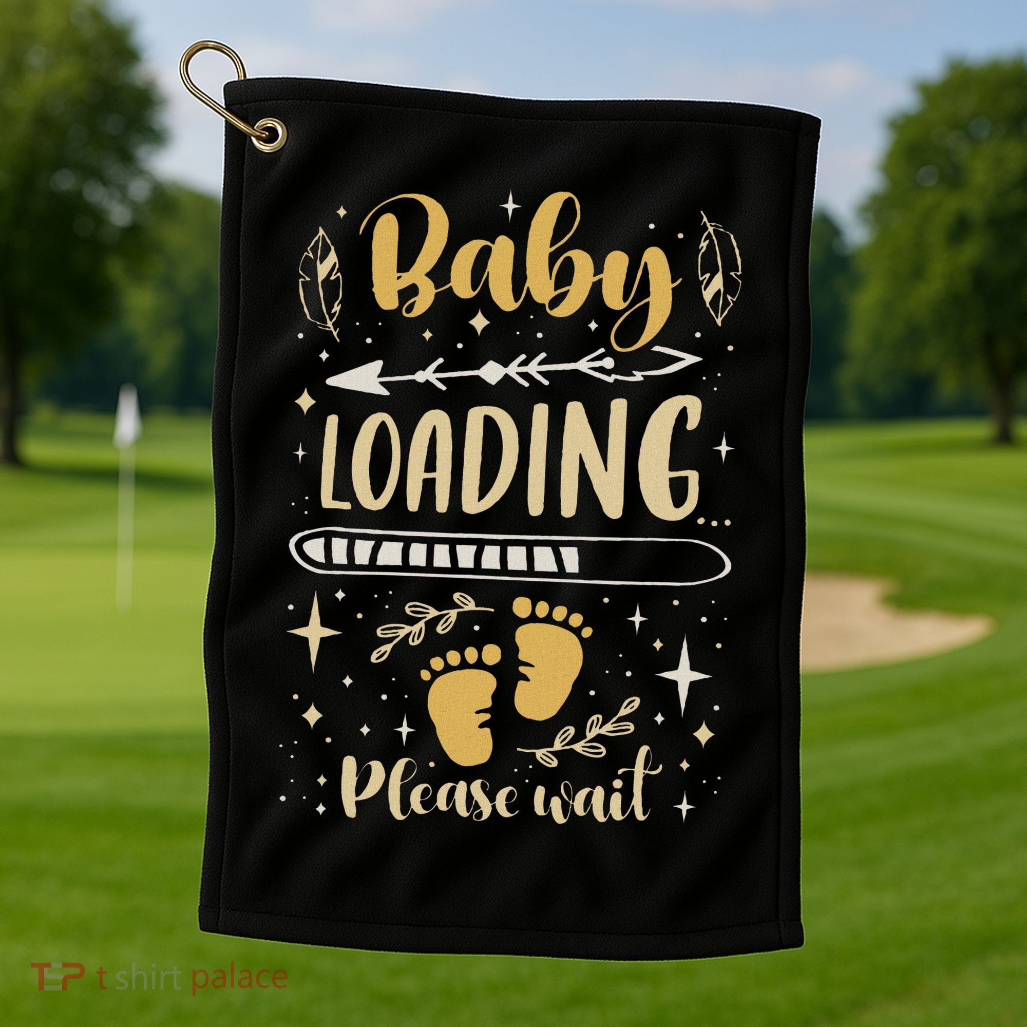 Expecting Mom To Be, Pregnancy Announcement, Baby Loading Golf Towel