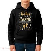 Expecting Mom To Be, Pregnancy Announcement, Baby Loading Kids Hoodie thumb 4