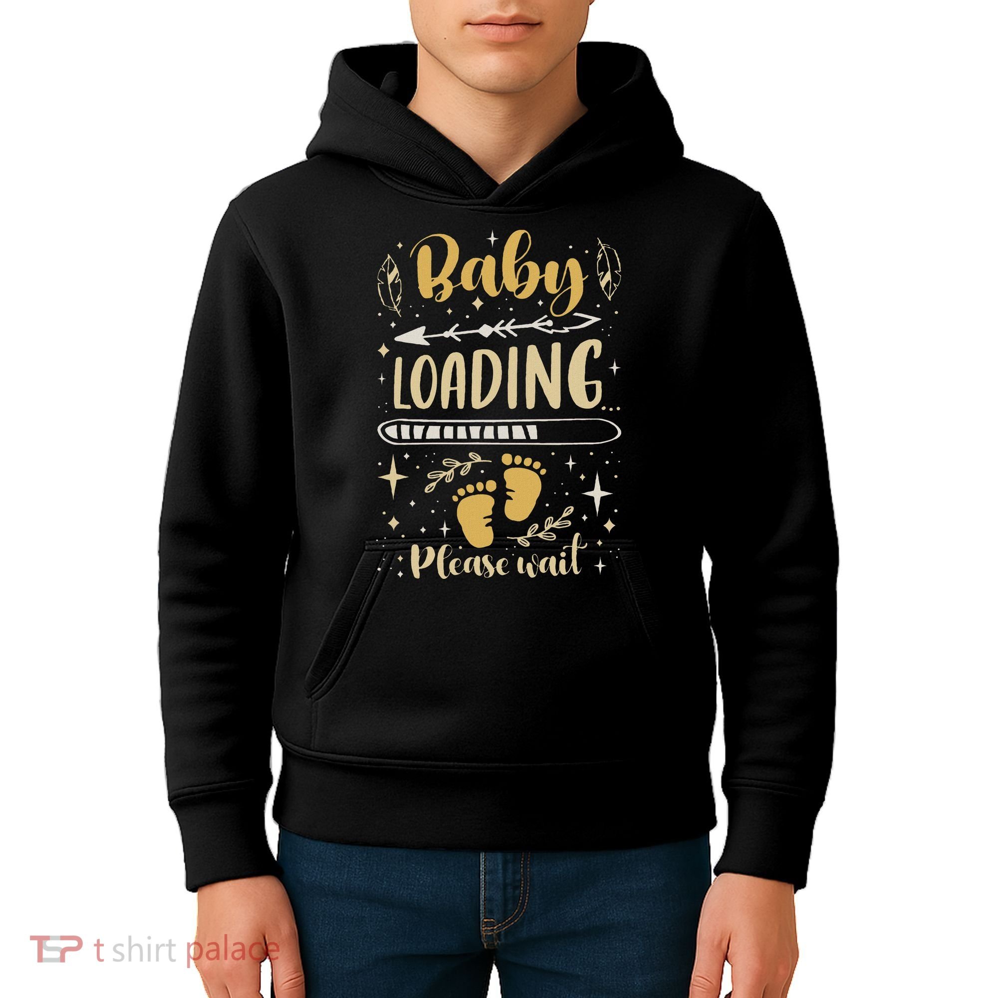 Expecting Mom To Be, Pregnancy Announcement, Baby Loading Kids Hoodie