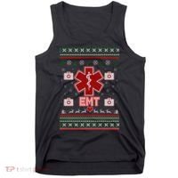 EMT Medic Ugly Christmas Sweater Tank Top thumb 0