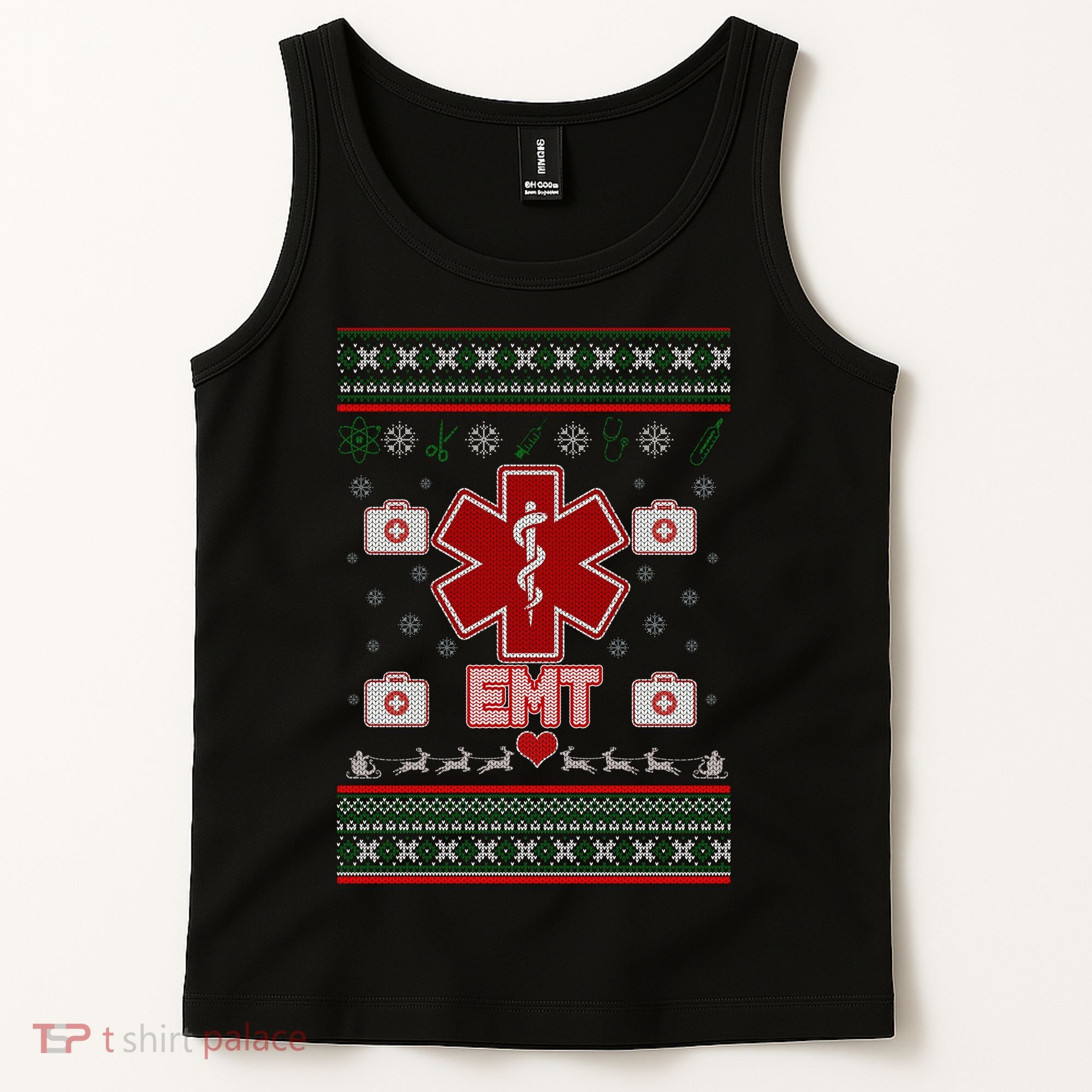 EMT Medic Ugly Christmas Sweater Tank Top