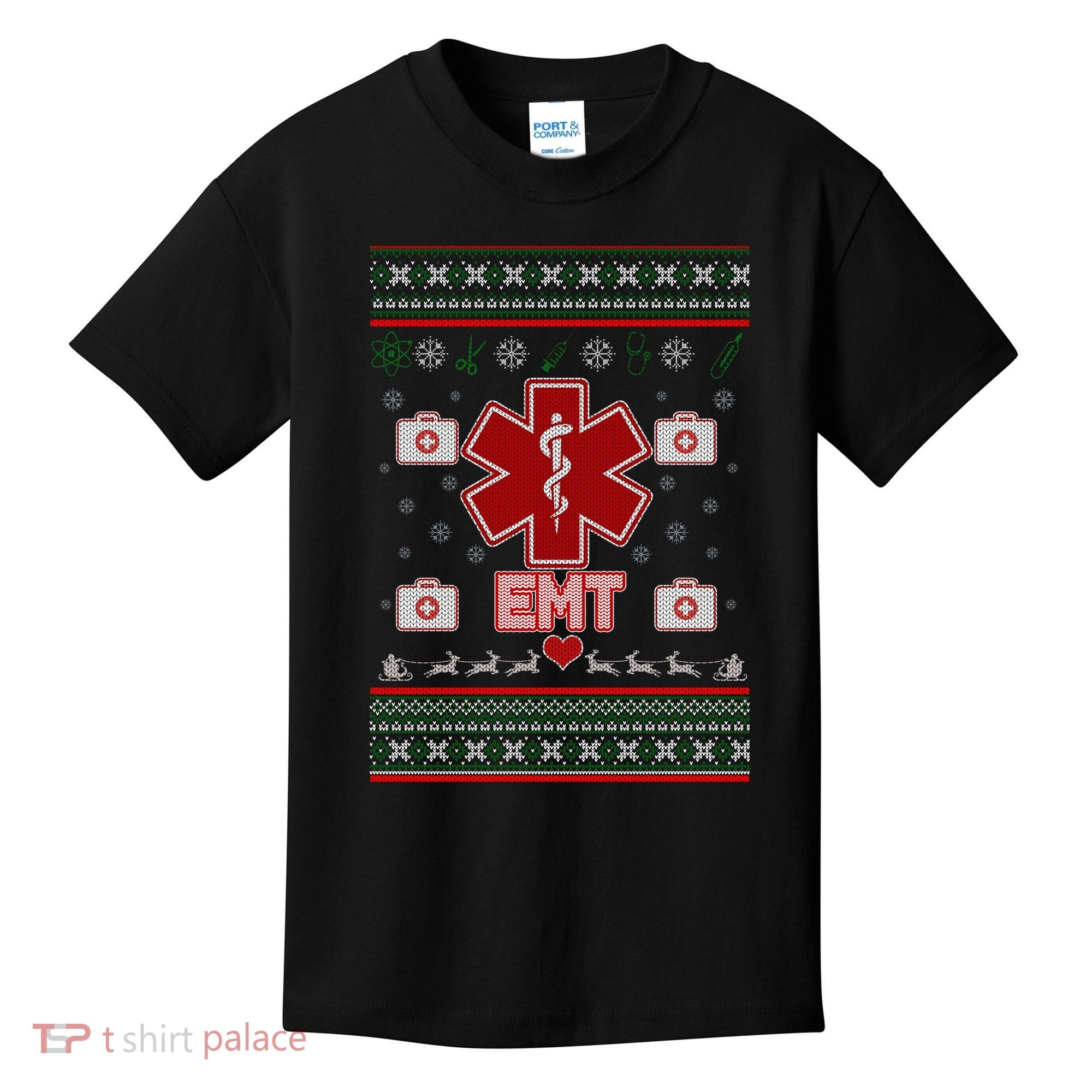 EMT Medic Ugly Christmas Sweater Kids T-Shirt