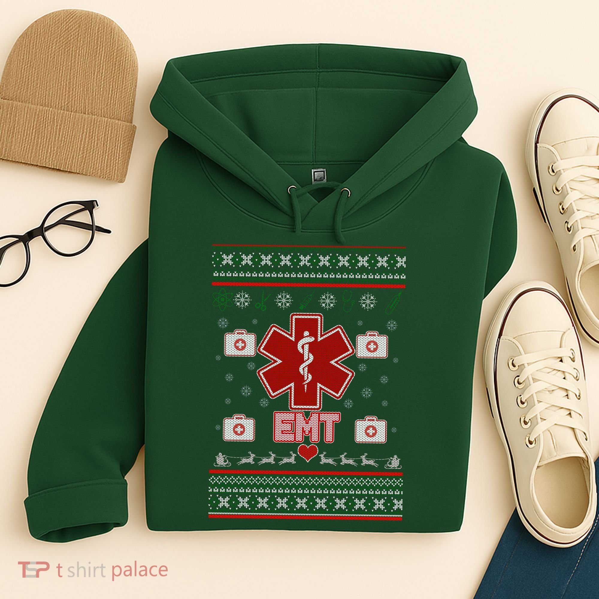 EMT Medic Ugly Christmas Sweater Hoodie