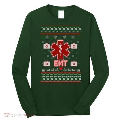 EMT Medic Ugly Christmas Sweater Long Sleeve Shirt
