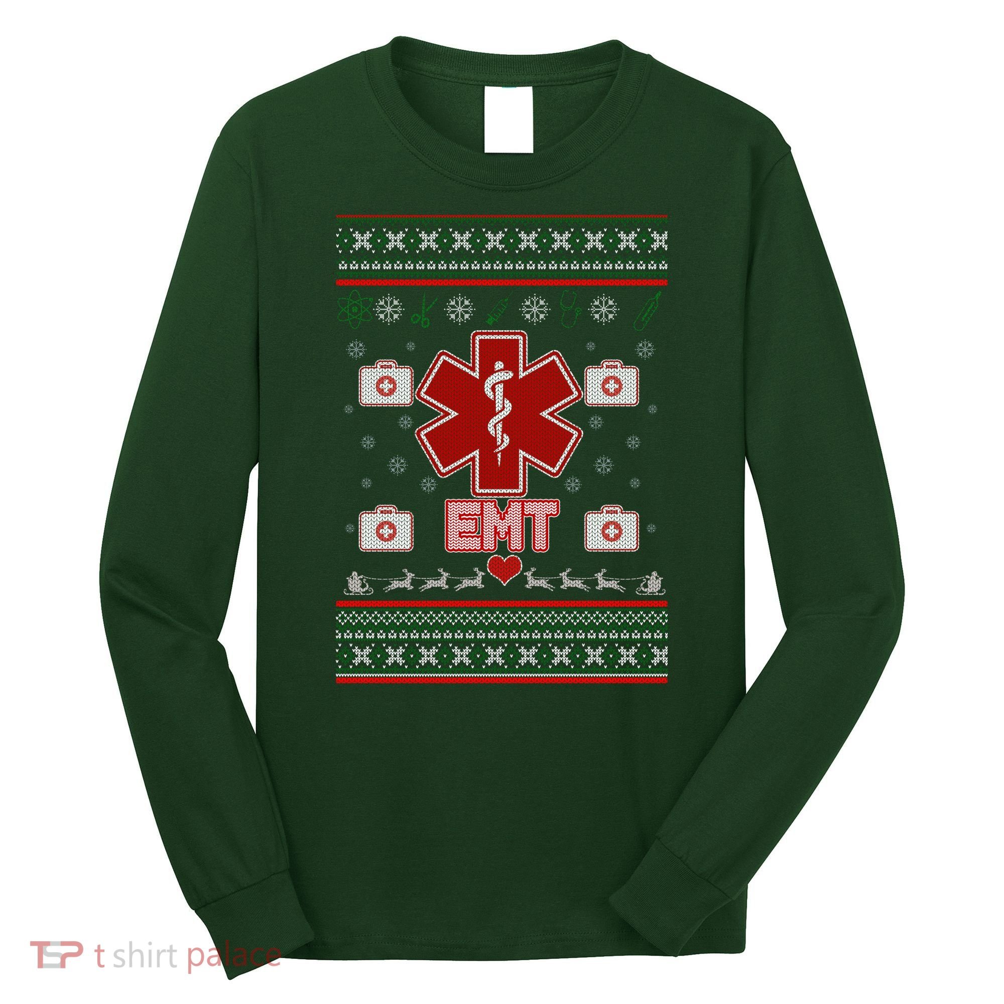 EMT Medic Ugly Christmas Sweater Long Sleeve Shirt