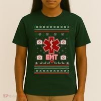 EMT Medic Ugly Christmas Sweater T-Shirt thumb 4