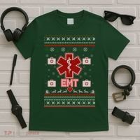 EMT Medic Ugly Christmas Sweater T-Shirt thumb 5