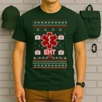 EMT Medic Ugly Christmas Sweater T-Shirt thumb 6